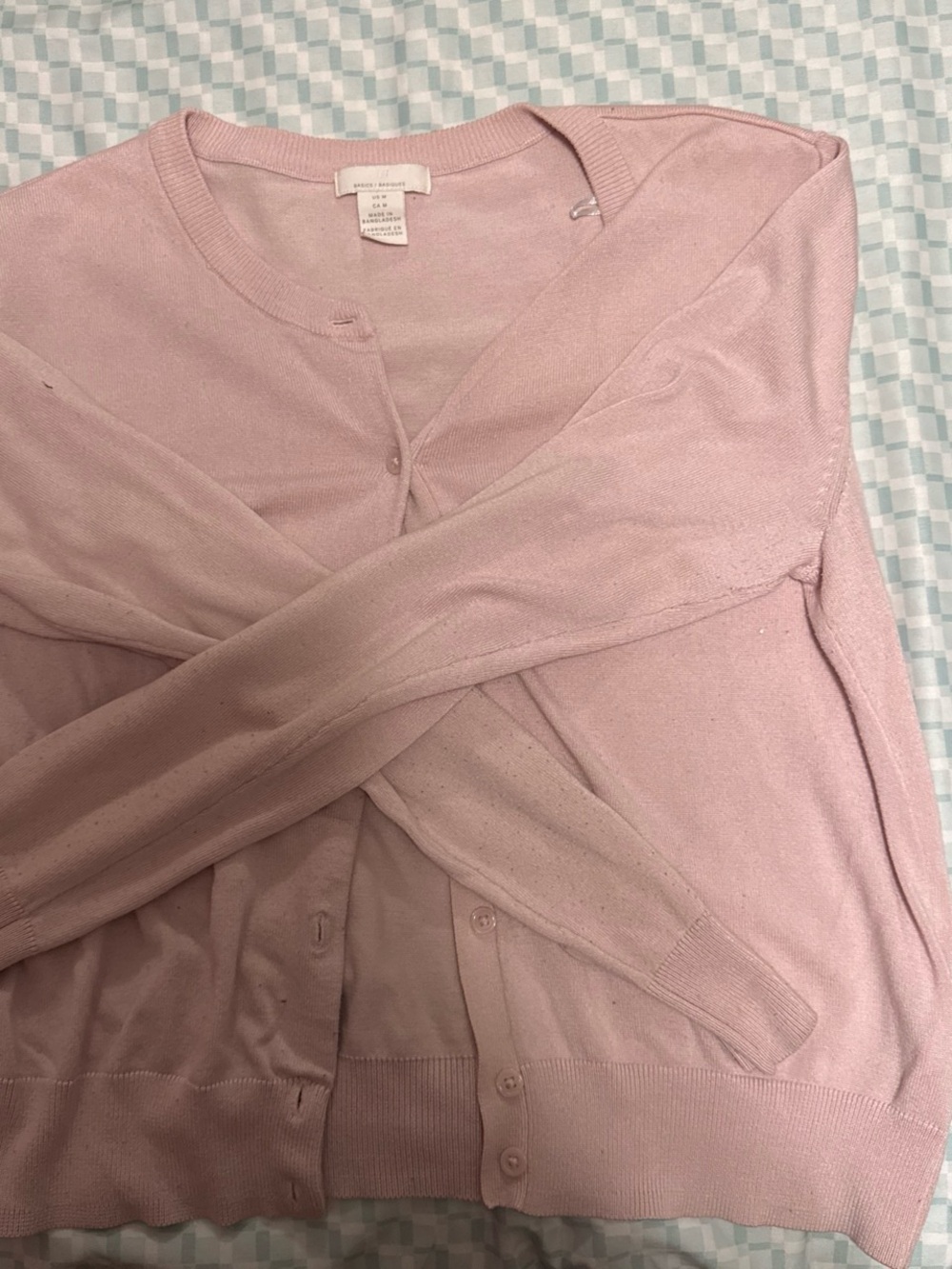 H&M Pale Pink Women's Button-Front Cardigan